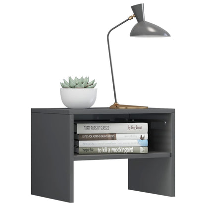 Berkfield Bedside Cabinet High Gloss Grey 40x30x30 cm Engineered Wood