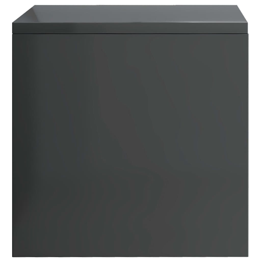 Berkfield Bedside Cabinet High Gloss Grey 40x30x30 cm Engineered Wood