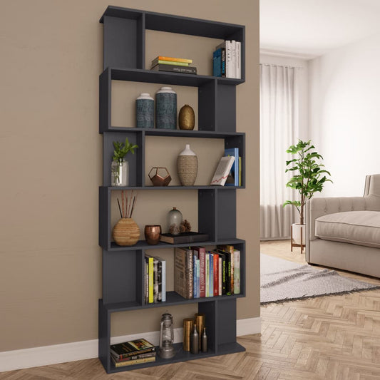 Berkfield Book Cabinet/Room Divider Grey 80x24x192 cm Engineered Wood