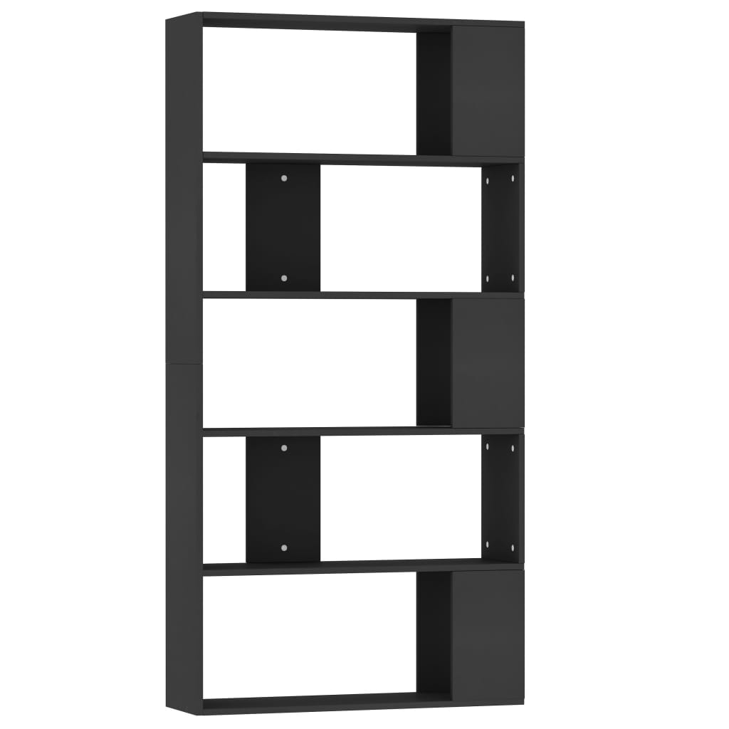 Berkfield Book Cabinet/Room Divider Black 80x24x159 cm Engineered Wood