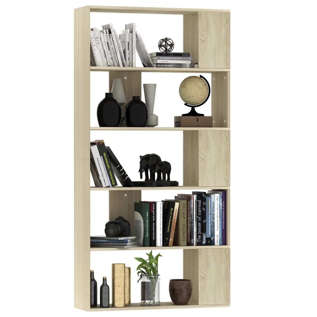 Berkfield Book Cabinet/Room Divider Sonoma Oak 80x24x159 cm Engineered Wood