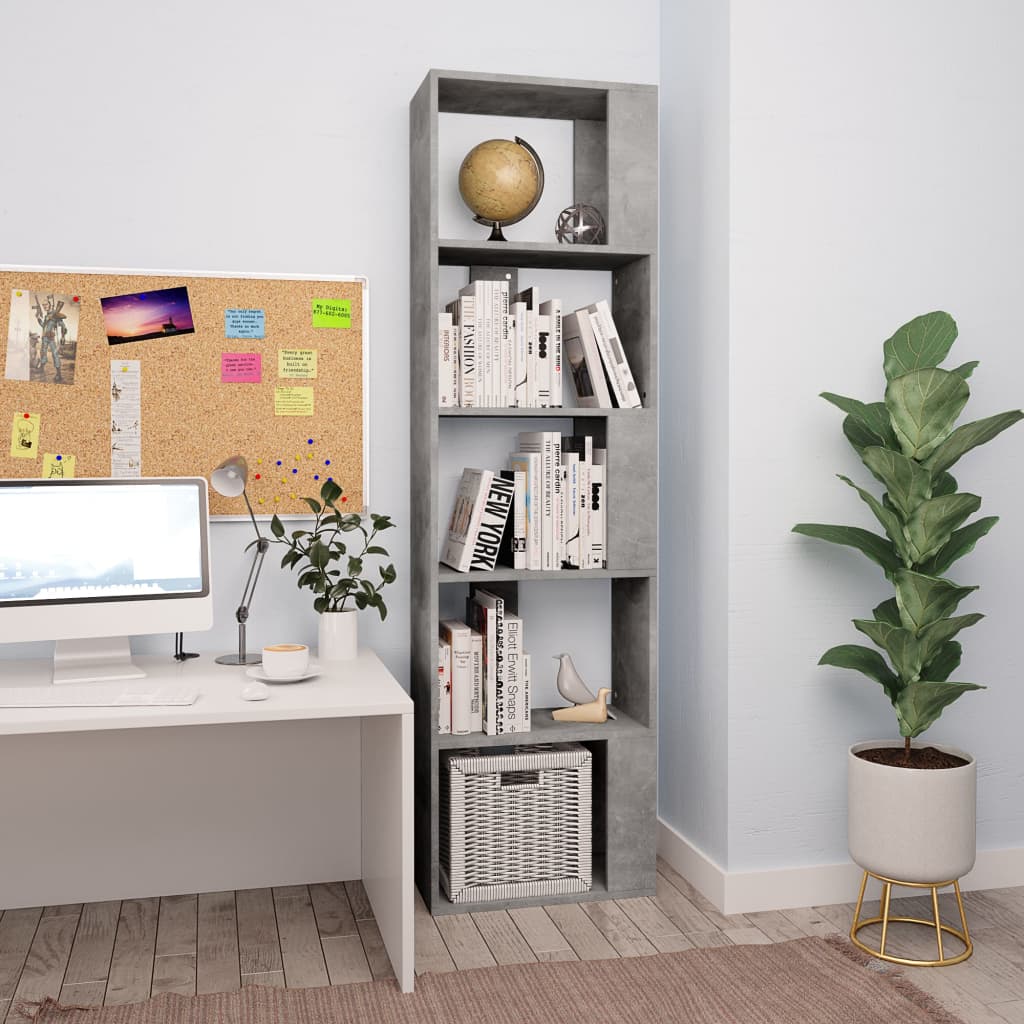 Berkfield Book Cabinet/Room Divider Concrete Grey 45x24x159 cm Engineered Wood