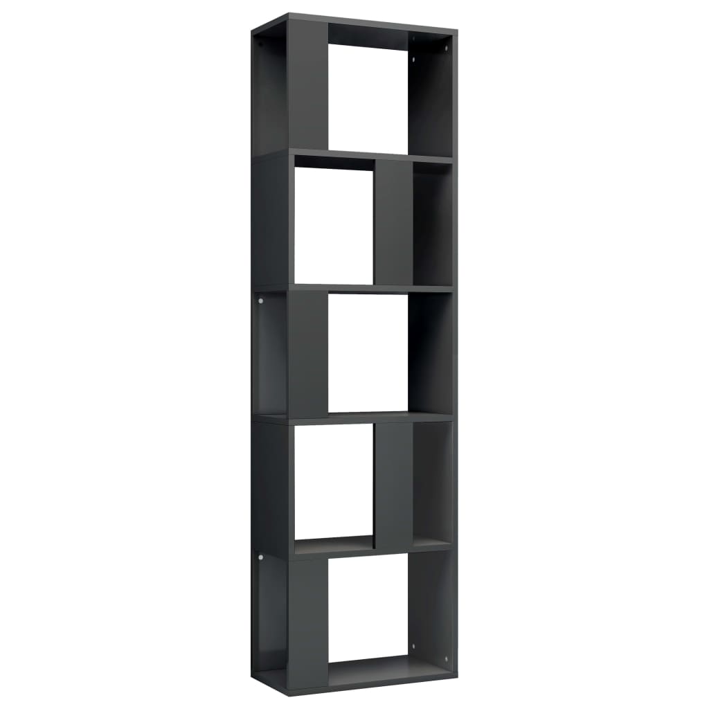 Berkfield Book Cabinet/Room Divider High Gloss Grey 45x24x159 cm Engineered Wood