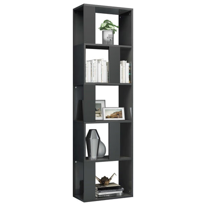 Berkfield Book Cabinet/Room Divider High Gloss Grey 45x24x159 cm Engineered Wood