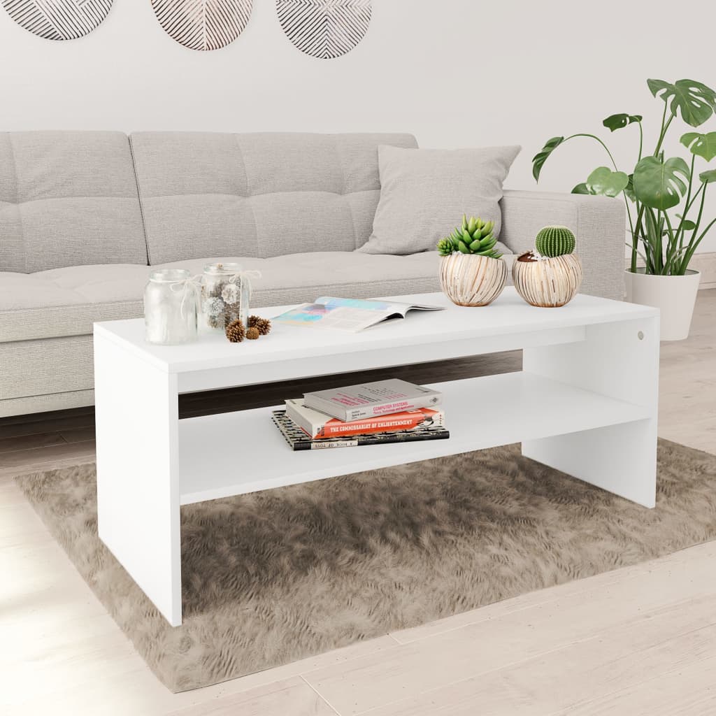 Berkfield Coffee Table White 100x40x40 cm Engineered Wood