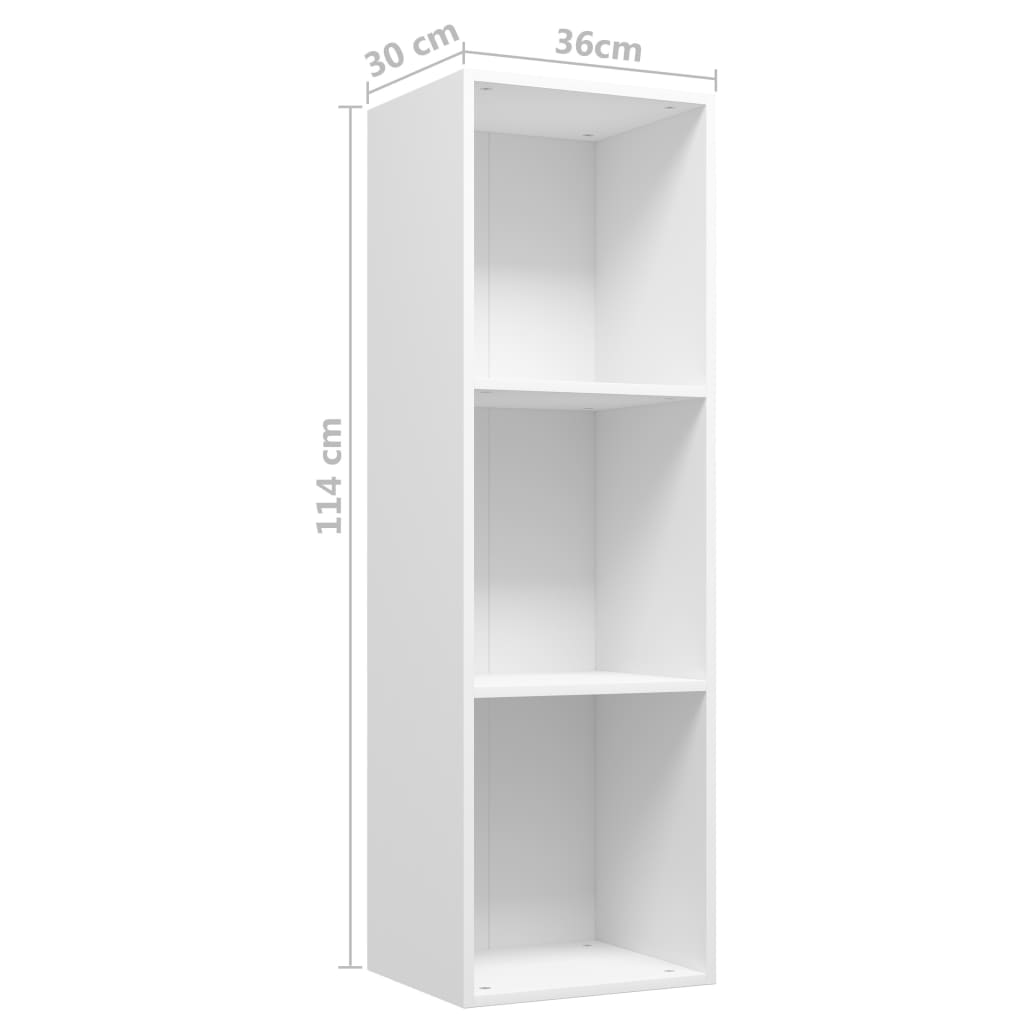 Berkfield Book Cabinet/TV Cabinet White 36x30x114 cm Engineered Wood