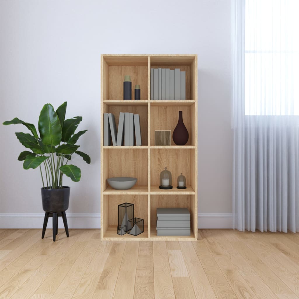 Berkfield Book Cabinet/Sideboard Sonoma Oak 66x30x130 cm Engineered Wood