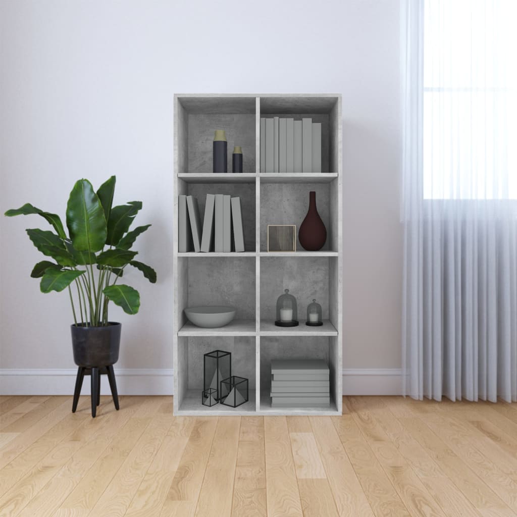 Berkfield Book Cabinet/Sideboard Concrete Grey 66x30x130 cm Engineered Wood