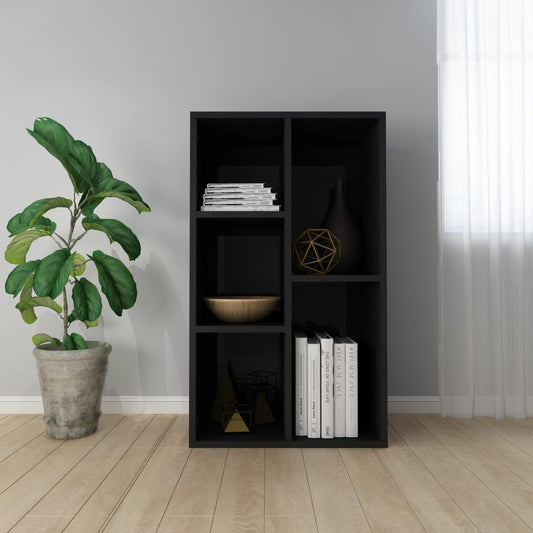 Berkfield Book Cabinet/Sideboard High Gloss Black 50x25x80 cm Engineered Wood