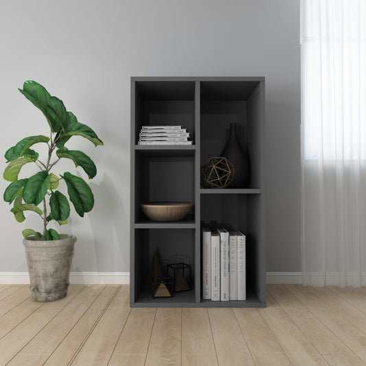 Berkfield Book Cabinet/Sideboard High Gloss Grey 50x25x80 cm Engineered Wood