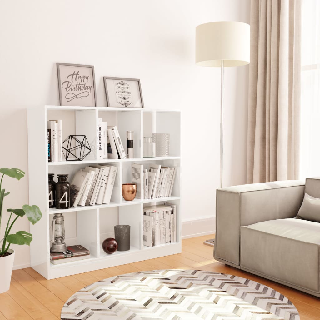 Berkfield Book Cabinet High Gloss White 97.5x29.5x100 cm Engineered Wood