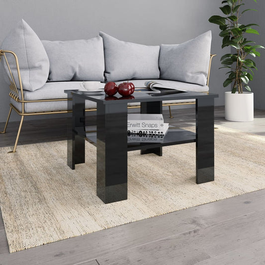 Berkfield Coffee Table High Gloss Black 60x60x42 cm Engineered Wood