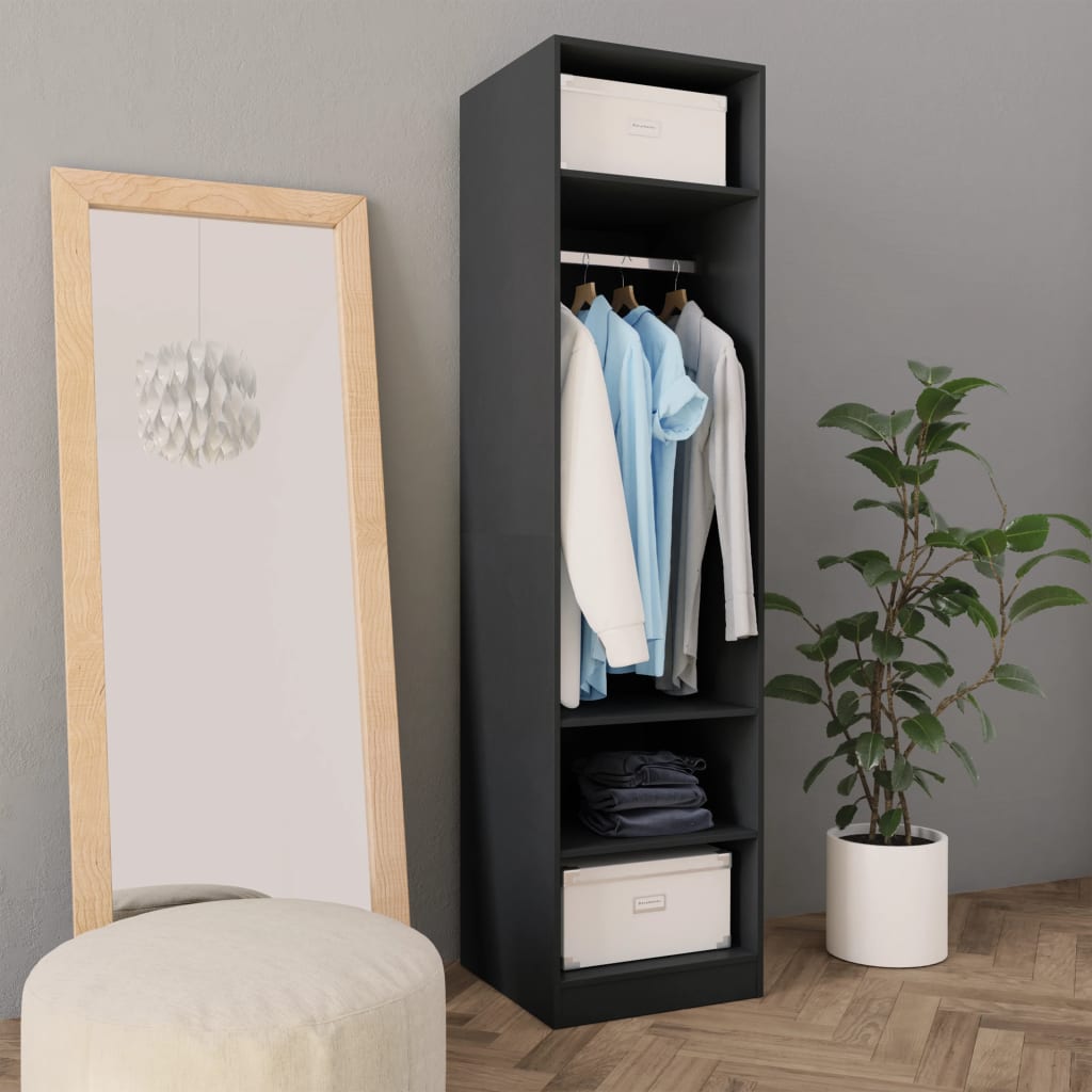 Berkfield Wardrobe Grey 50x50x200 cm Engineered Wood