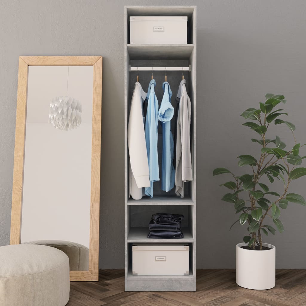Berkfield Wardrobe Concrete Grey 50x50x200 cm Engineered Wood