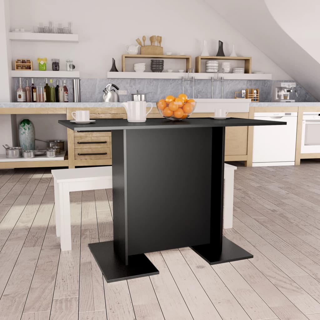 Berkfield Dining Table Black 110x60x75 cm Engineered Wood