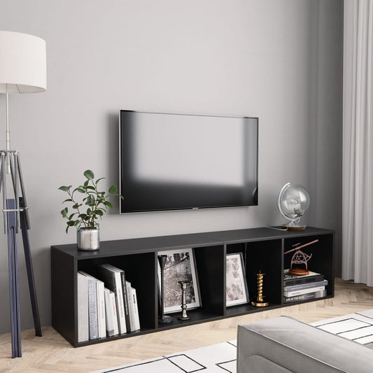 Berkfield Book Cabinet/TV Cabinet Black 143x30x36 cm