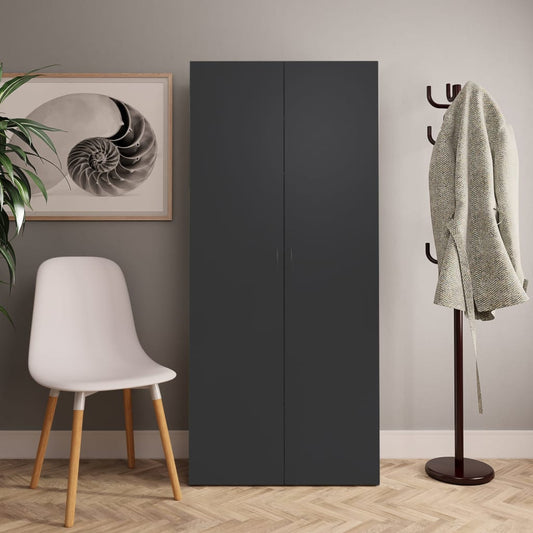 Berkfield Shoe Cabinet Grey 80x35.5x180 cm Engineered Wood
