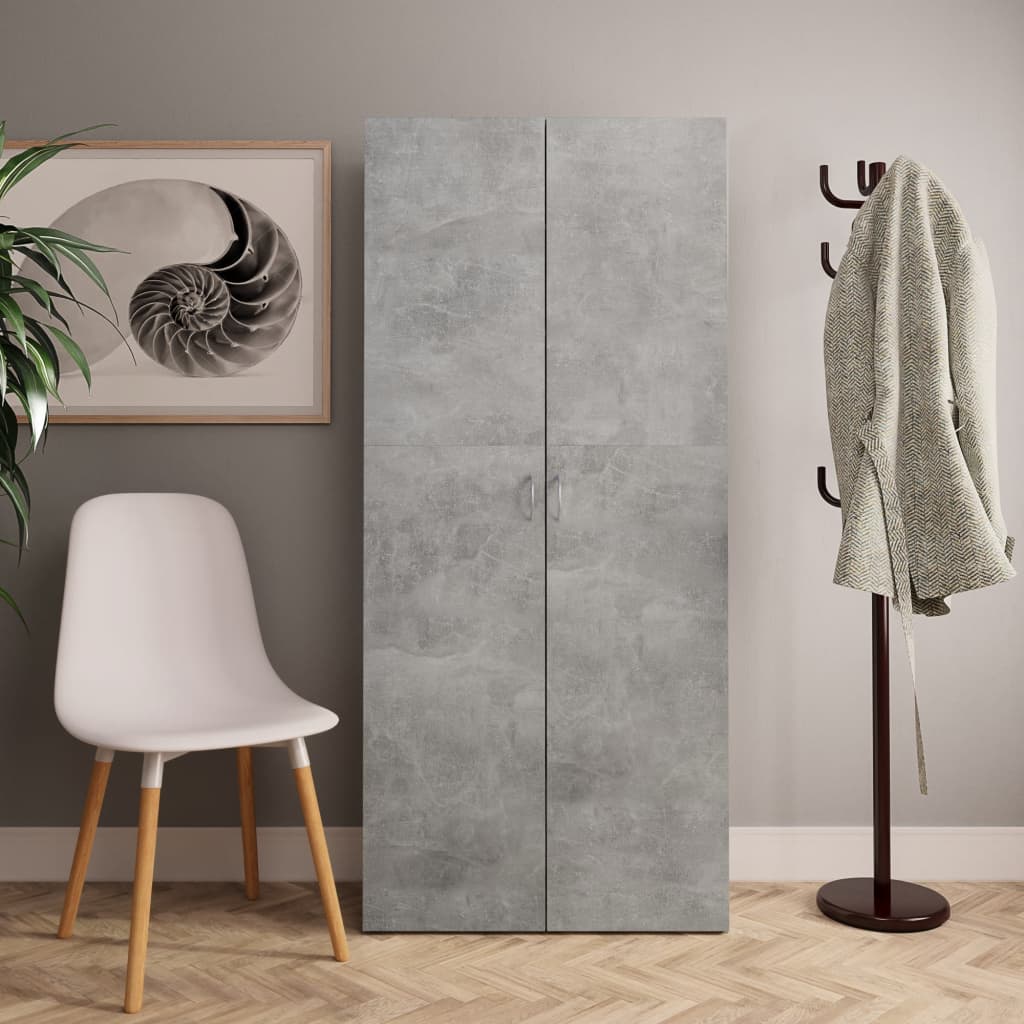 Berkfield Shoe Cabinet Concrete Grey 80x35.5x180 cm Engineered Wood
