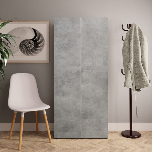 Berkfield Shoe Cabinet Concrete Grey 80x35.5x180 cm Engineered Wood