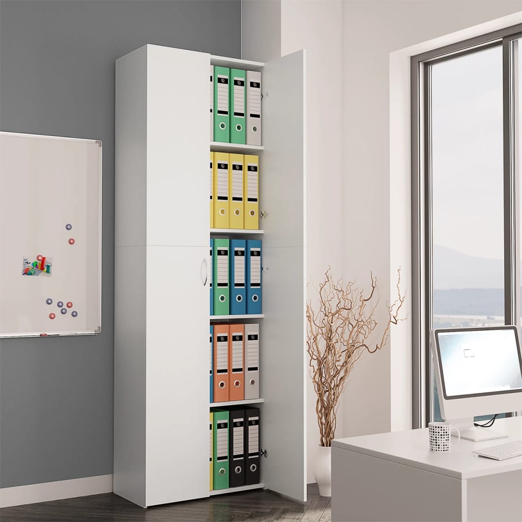 Berkfield Office Cabinet White 60x32x190 cm Engineered Wood