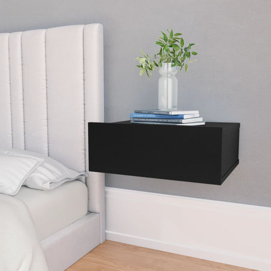 Berkfield Floating Nightstands 2 pcs Black 40x30x15 cm Engineered Wood