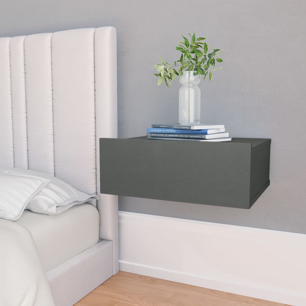 Berkfield Floating Nightstand Grey 40x30x15 cm Engineered Wood