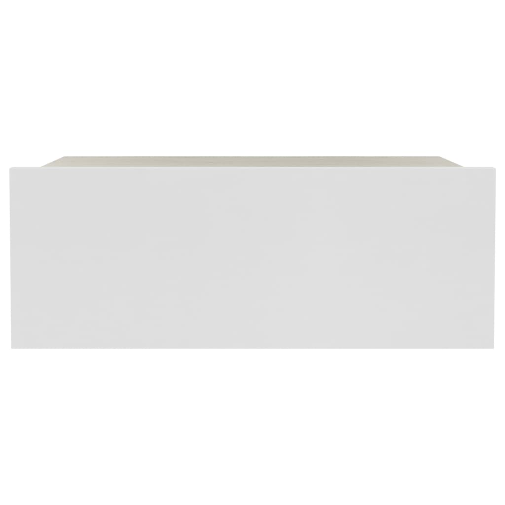 Berkfield Floating Nightstands 2pcs White Sonoma Oak 40x30x15cm Engineered Wood