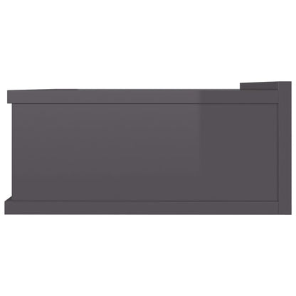 Berkfield Floating Nightstand High Gloss Grey 40x30x15 cm Engineered Wood