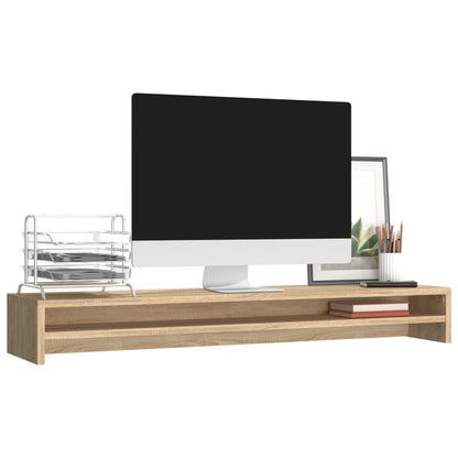 Berkfield Monitor Stand Sonoma Oak 100x24x13 cm Engineered Wood