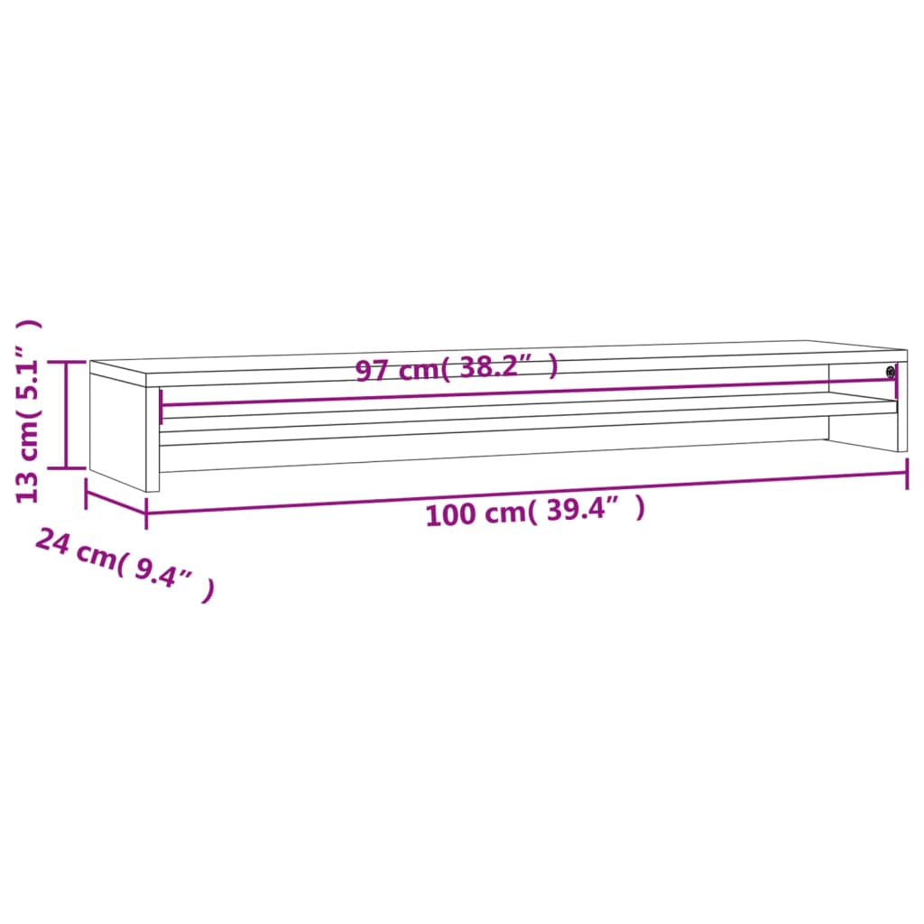 Berkfield Monitor Stand Sonoma Oak 100x24x13 cm Engineered Wood