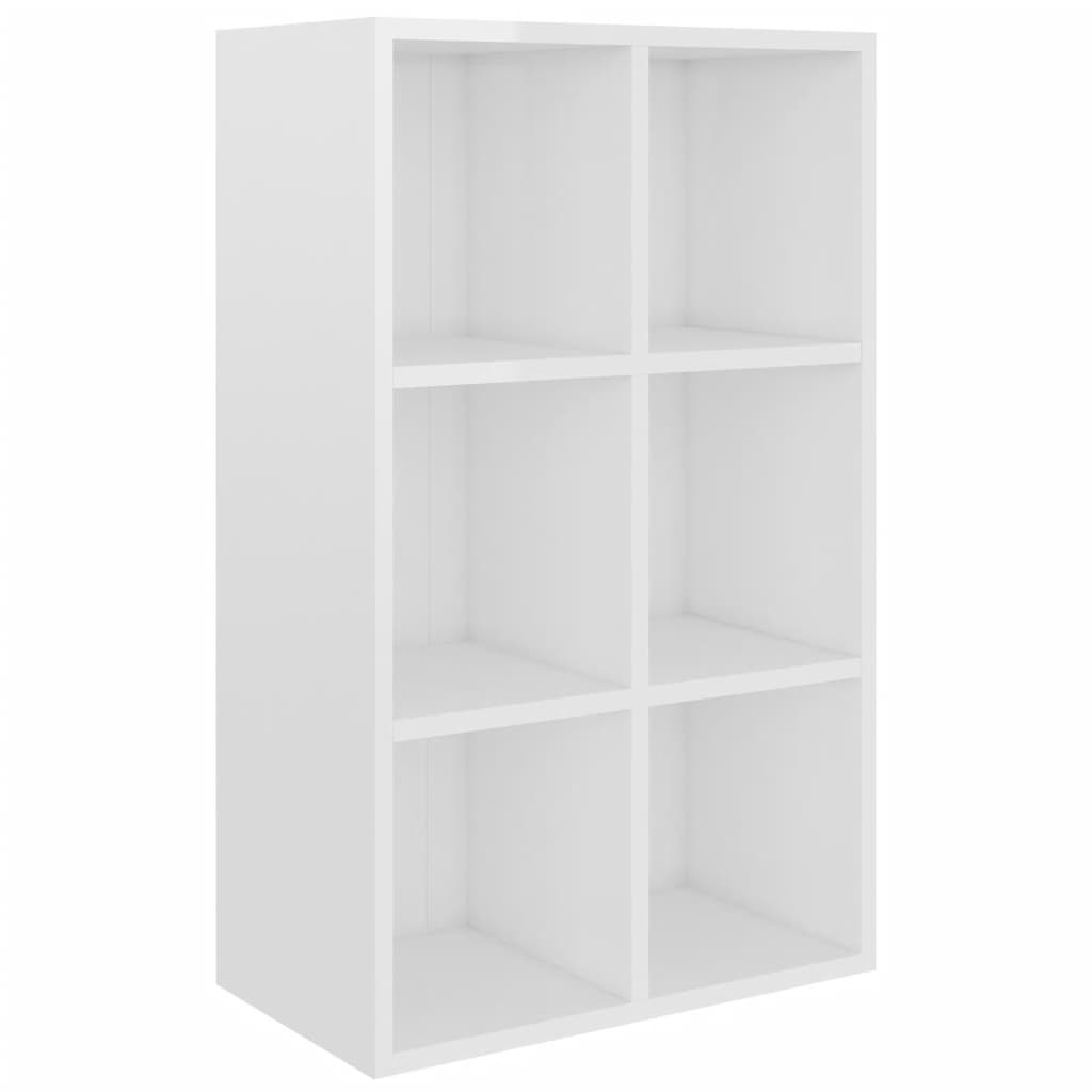 Berkfield Book Cabinet/Sideboard High Gloss White 66x30x97.8 cm Engineered Wood