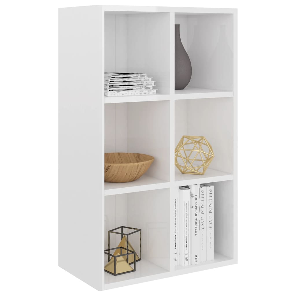 Berkfield Book Cabinet/Sideboard High Gloss White 66x30x97.8 cm Engineered Wood