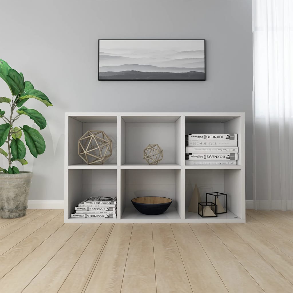 Berkfield Book Cabinet/Sideboard High Gloss White 66x30x97.8 cm Engineered Wood