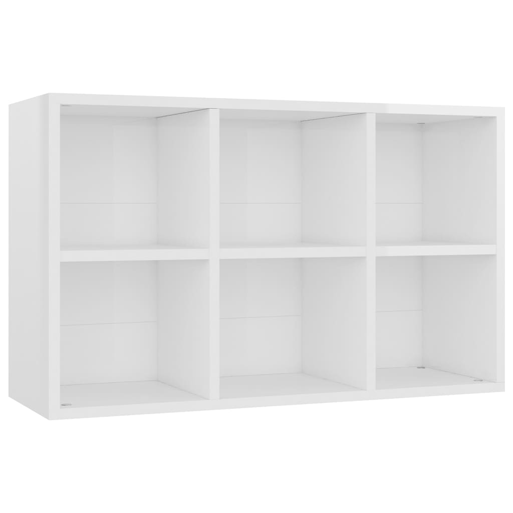 Berkfield Book Cabinet/Sideboard High Gloss White 66x30x97.8 cm Engineered Wood