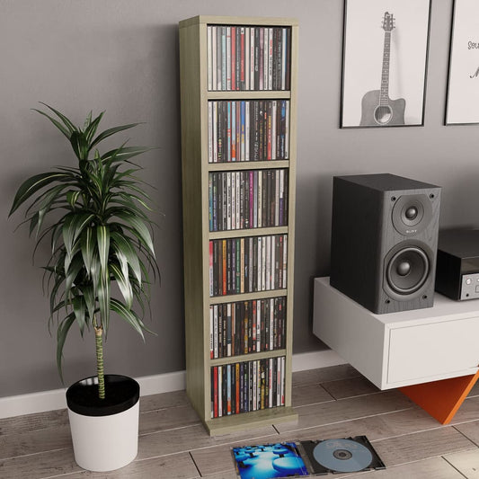 Berkfield CD Cabinet Sonoma Oak 21x20x88 cm Engineered Wood