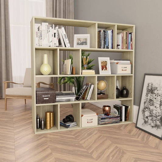 Berkfield Room Divider/Book Cabinet Sonoma Oak 110x24x110 cm Engineered Wood