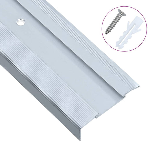 Berkfield L-shape Stair Nosings 15 pcs Aluminium 90 cm Silver