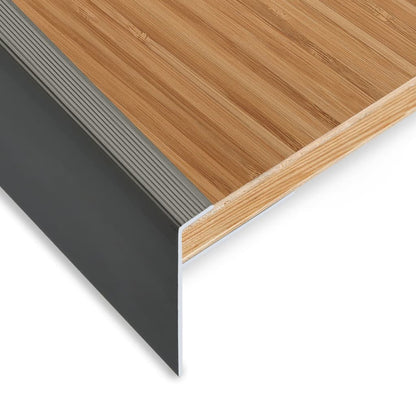 Berkfield F-shape Stair Nosings 15 pcs Aluminium 90 cm Brown