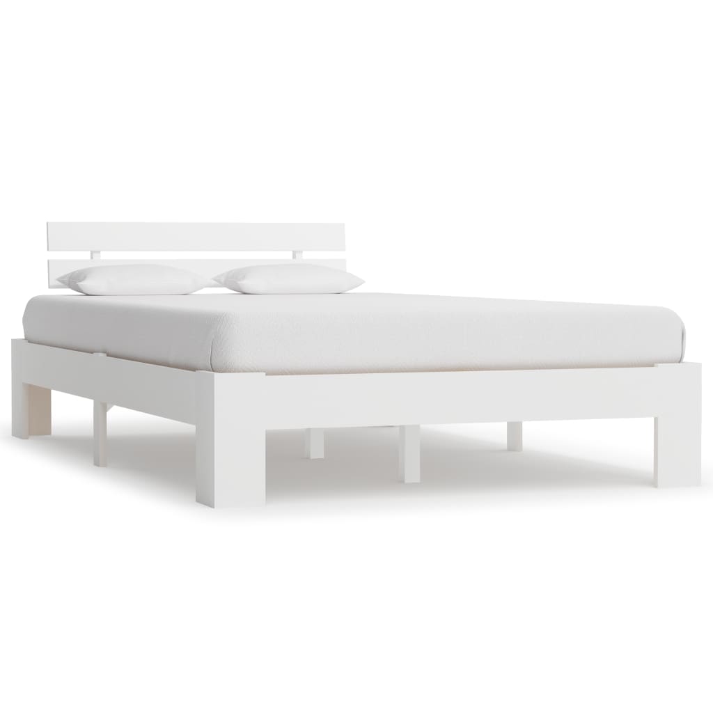 Berkfield Bed Frame White Solid Pine Wood 140x200 cm