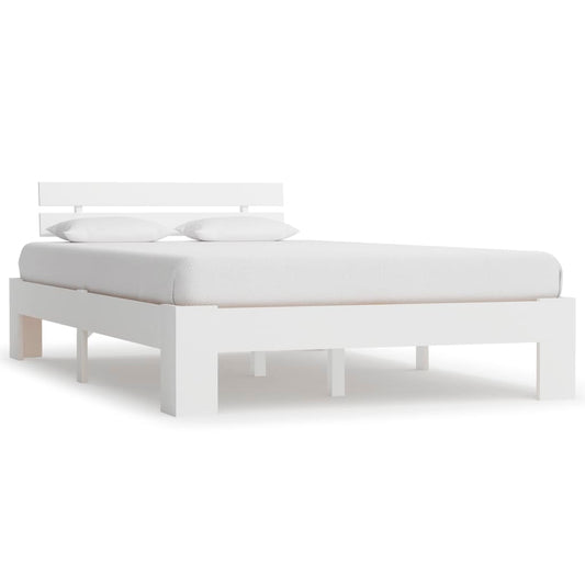Berkfield Bed Frame White Solid Pine Wood 140x200 cm