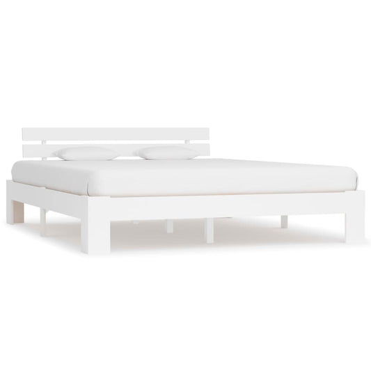 Berkfield Bed Frame White Solid Pine Wood 160x200 cm