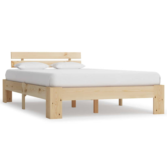 Berkfield Bed Frame Solid Pine Wood 140x200 cm