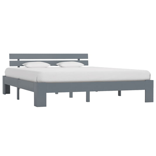 Berkfield Bed Frame Grey Solid Pine Wood 160x200 cm