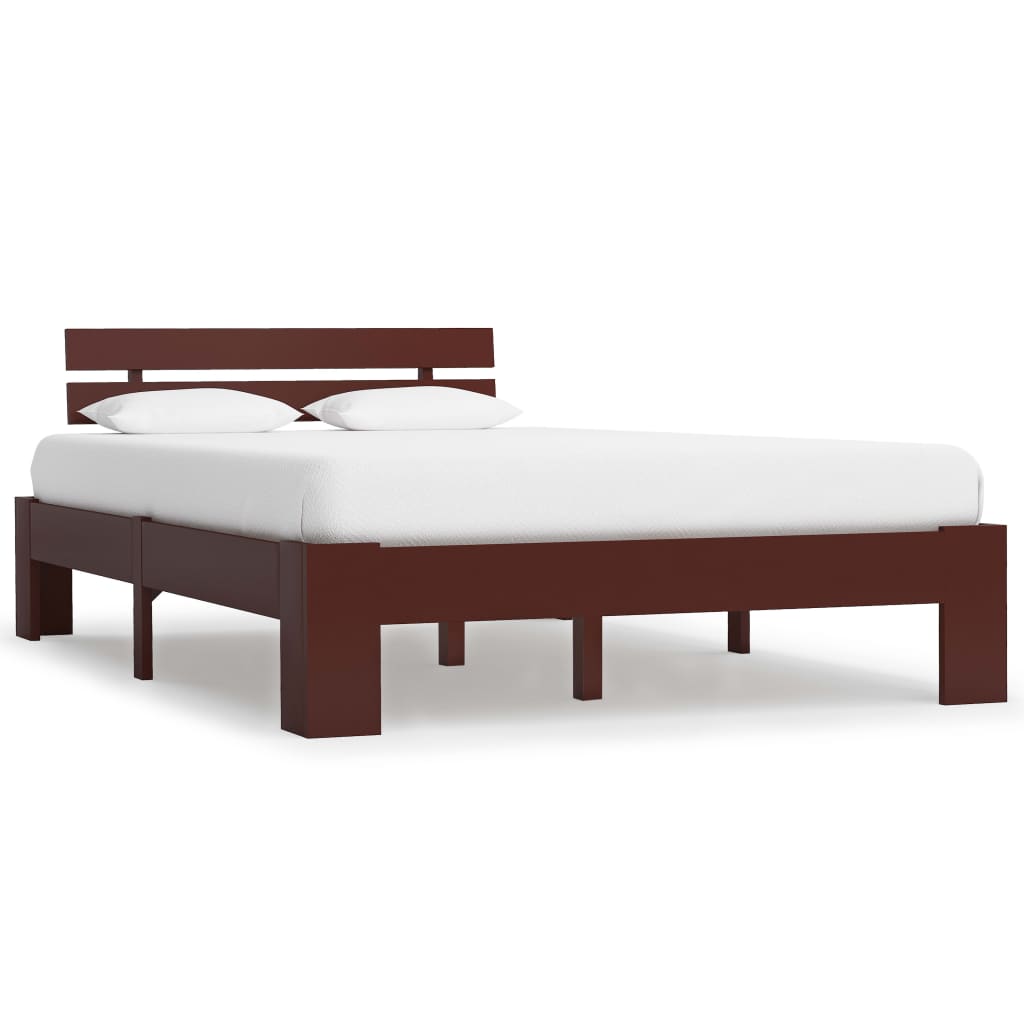 Berkfield Bed Frame Dark Brown Solid Pine Wood 120x200 cm