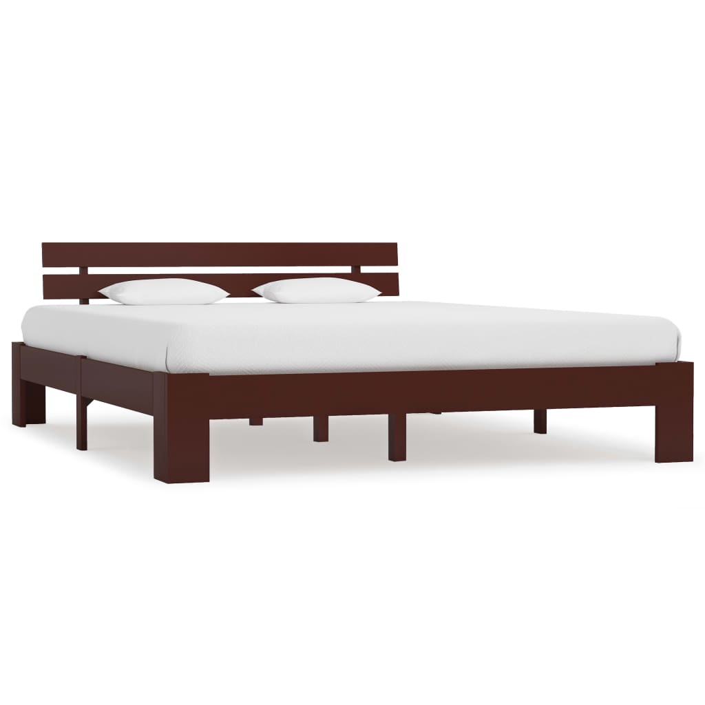 Berkfield Bed Frame Dark Brown Solid Pine Wood 180x200 cm 6FT Super King