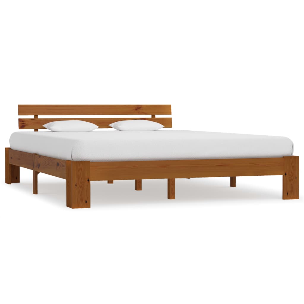 Berkfield Bed Frame Honey Brown Solid Pine Wood 160x200 cm