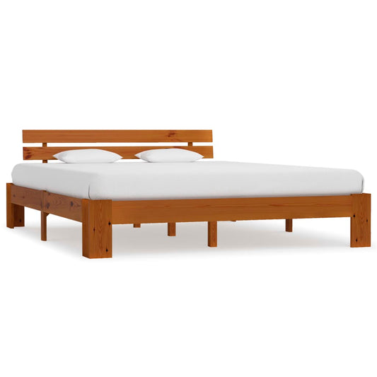 Berkfield Bed Frame Honey Brown Solid Pine Wood 160x200 cm