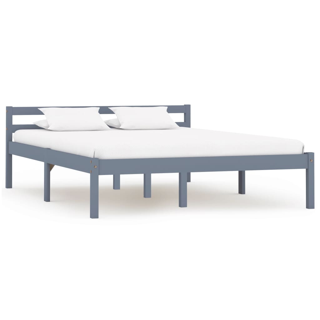 Berkfield Bed Frame Grey Solid Pine Wood 120x200 cm