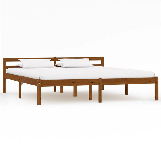 Berkfield Bed Frame Honey Brown Solid Pine Wood 160x200 cm