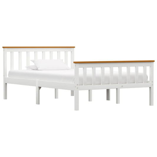 Berkfield Bed Frame White Solid Pinewood 120 x 190 cm